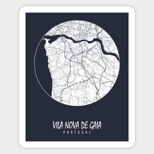 Vila Nova de Gaia, Portugal City Map - Full Moon Magnet